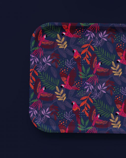 🦜🌿 Décors arts de la table 🌿🦜
Forêt tropical onirique 
Technique utilisée : Procreate