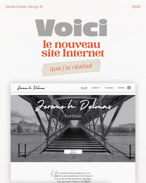 ✨ Voici le nouveau site que j’ai réalisé ✨

Un portfolio en ligne mettant en valeur le travail photographique de @jhd_picture

J’ai pris beaucoup de plaisir à travailler sur ce projet mais également à échanger avec Jérôme, qui a été d’une bienveillance infinie pendant tout ce processus. Merci à lui.
Allez jeter un œil à son travail : www.jh-delmas-photos.fr

🛎 Pour vos projets de sites internets, contactez-moi !

#webdesign