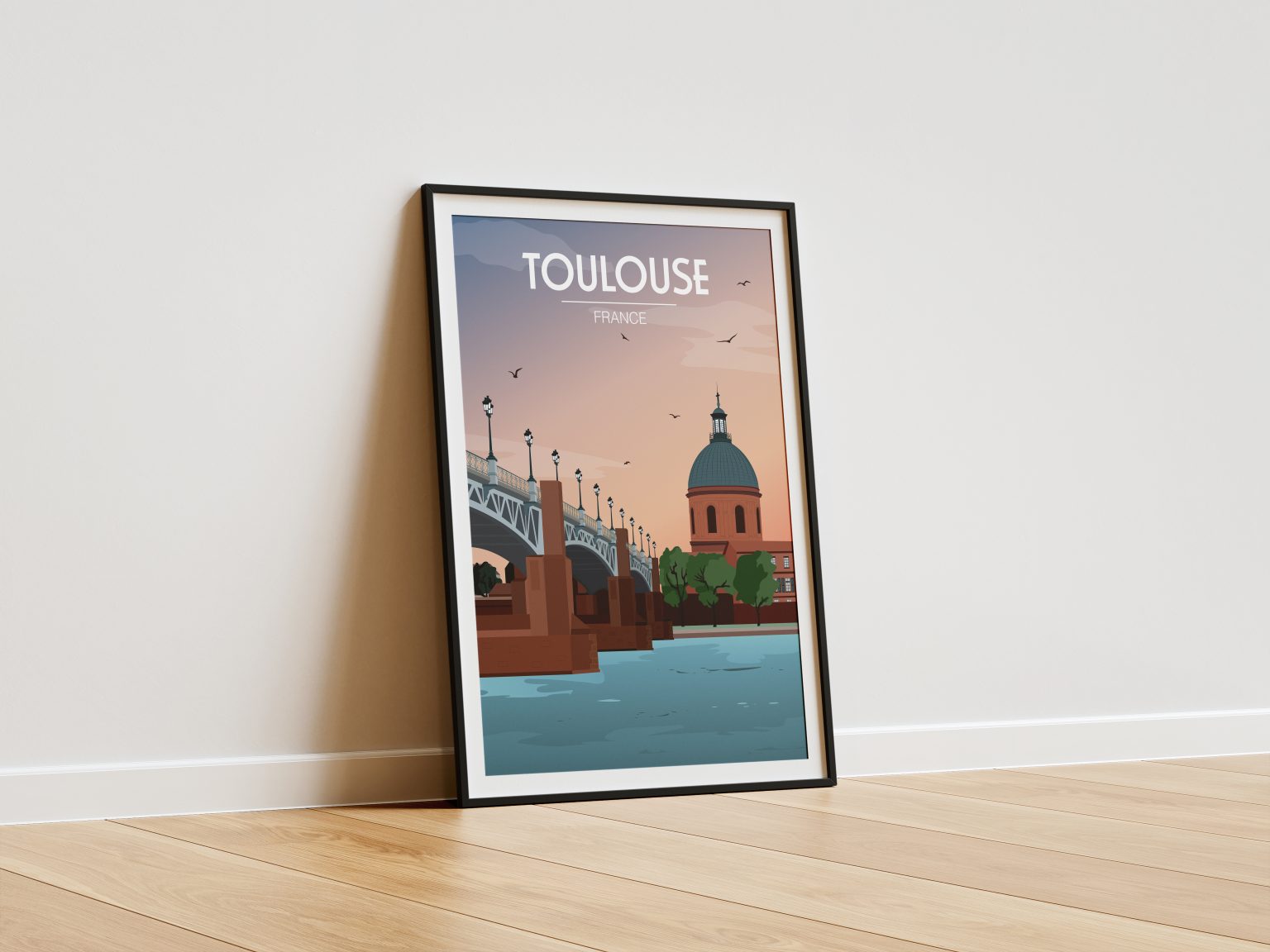 Affiche illustration ville de Toulouse