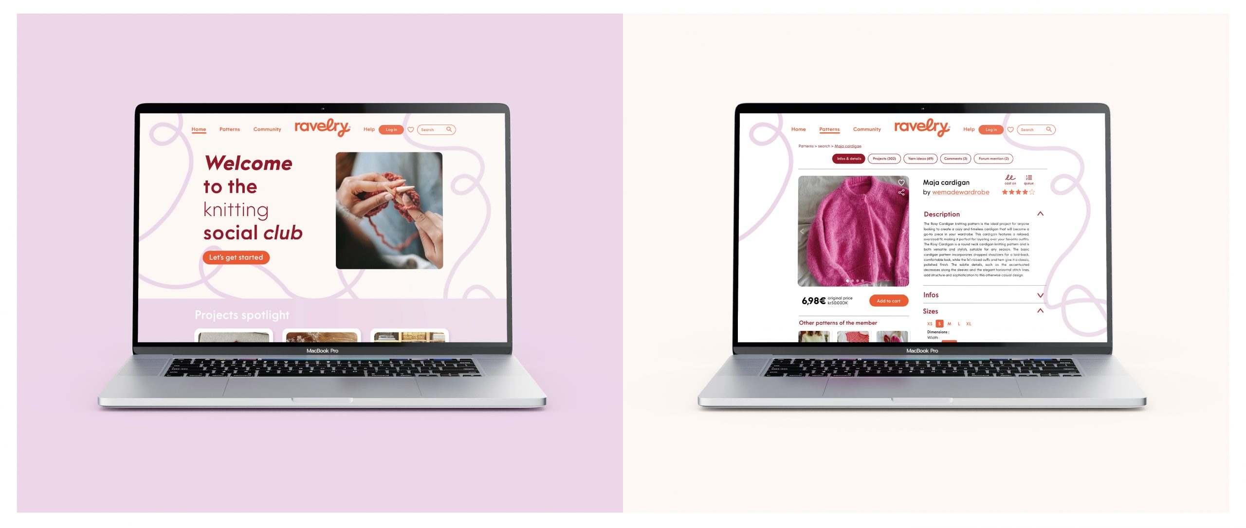 Ravelry : site web
Navigation intuitive, meilleure visualisation des produits, design moderne