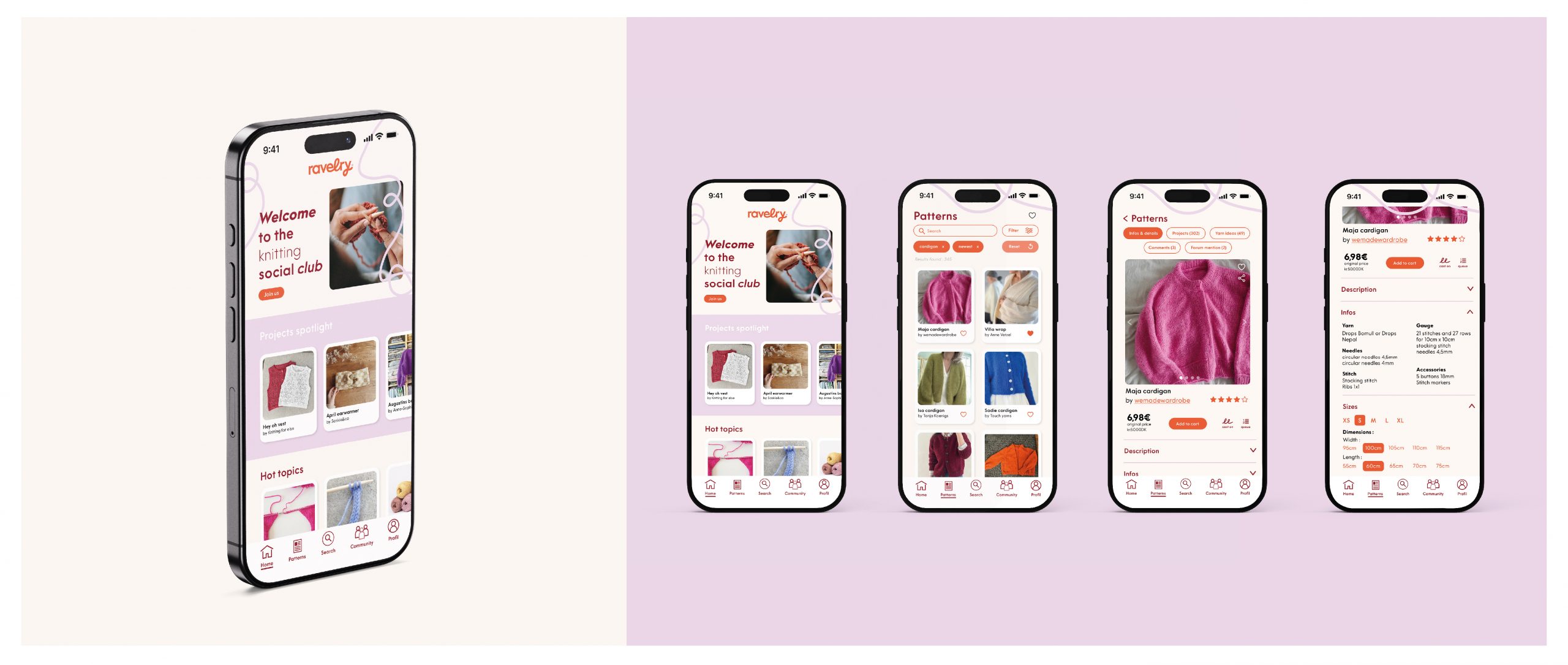 Ravelry : Application mobile
Ravelry : site web
Navigation intuitive, meilleure visualisation des produits, design moderne