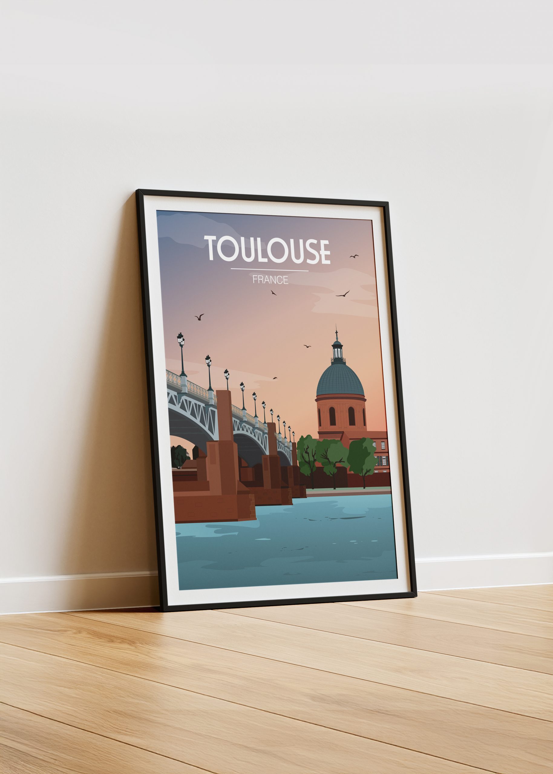 Affiche illustration ville de Toulouse